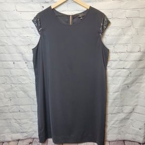 Little Black Sequin Cap Sleeve Dress